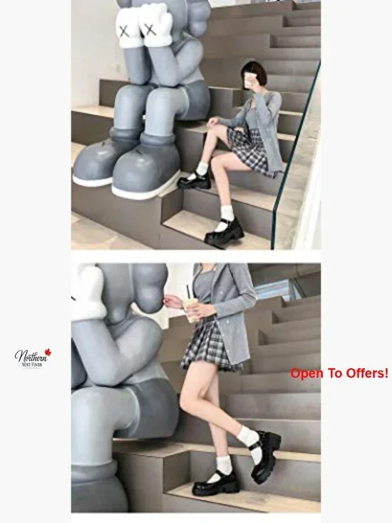 PU Leather Platform Mary Jane Heels with Elastic T-Strap - Picture 7 of 7